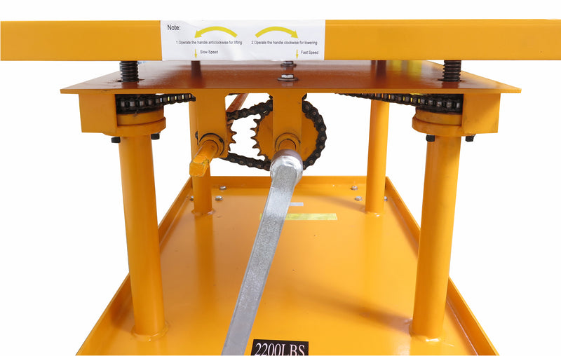 Wesco HCLT Precision Lift Table, 24" x 36" Platform, 42" Raised, 24" Lowered, Cast Iron Caster (HCLT-2436-CI) - view 5