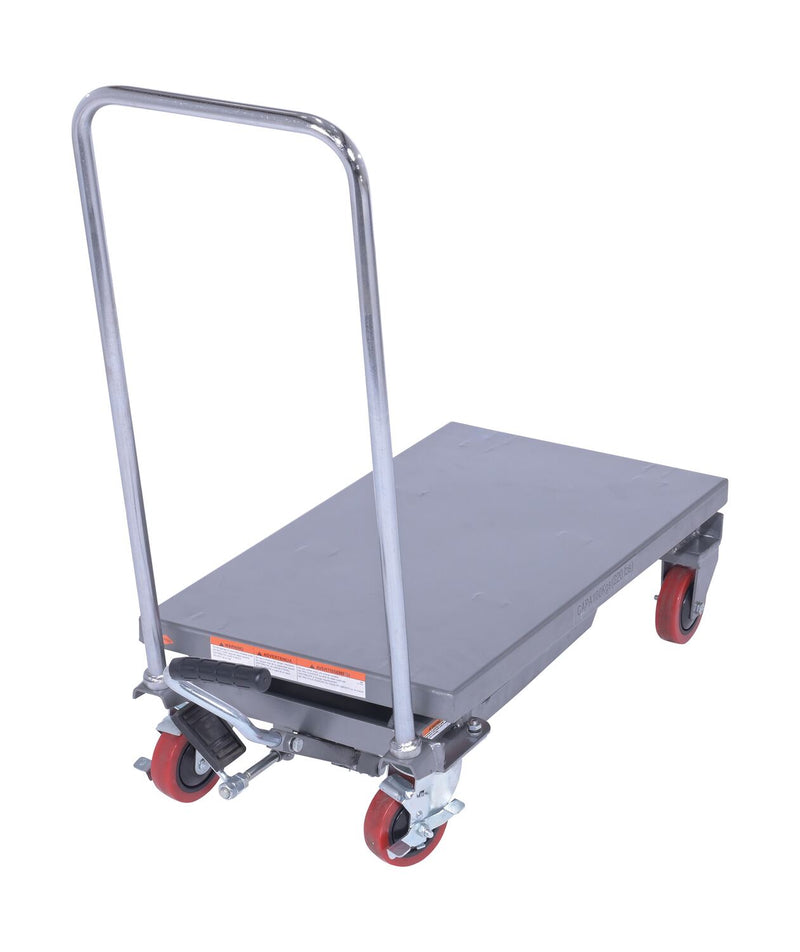 Vestil CART-200-ALUM Aluminum Hydraulic Elevating Cart with Foot Pump 15-3/4 In. x 27 In. 220 Lb. Capacity Silver - view 5