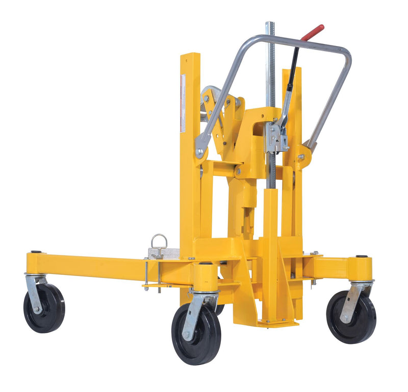 Vestil DCR-880-M Steel Economical Ratchet Drum Transporter 55 Gallon 800 Lb. Capacity Yellow - view 3