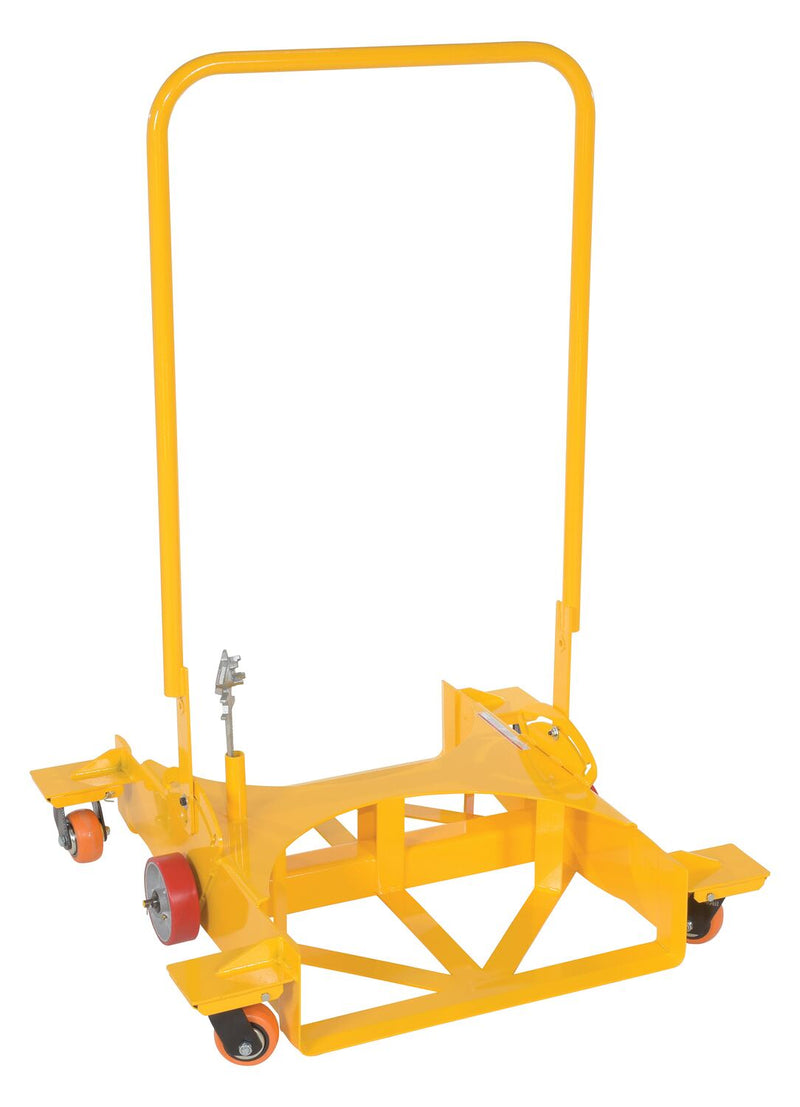 Vestil DRUM-X2-PU-LP Steel Low Profile Double Drum Dolly 50 In x 36 In x 50-1/2 In 2000 Lb. Capacity Yellow - view 2