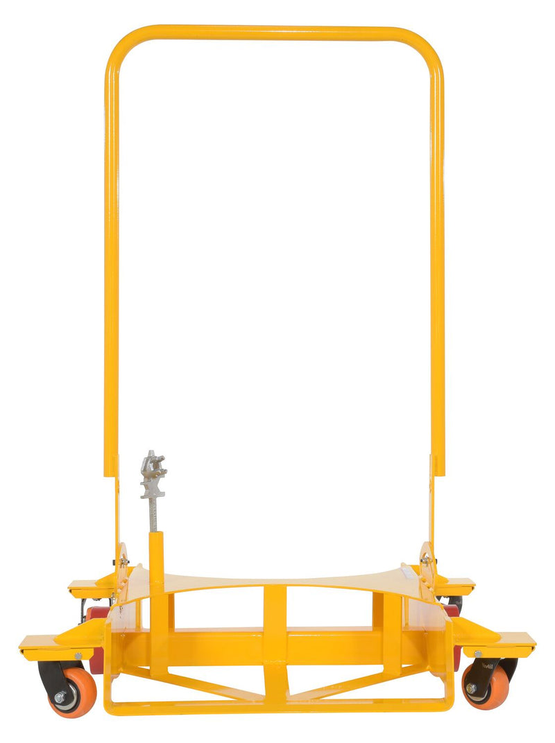 Vestil DRUM-X2-PU-LP Steel Low Profile Double Drum Dolly 50 In x 36 In x 50-1/2 In 2000 Lb. Capacity Yellow - view 4