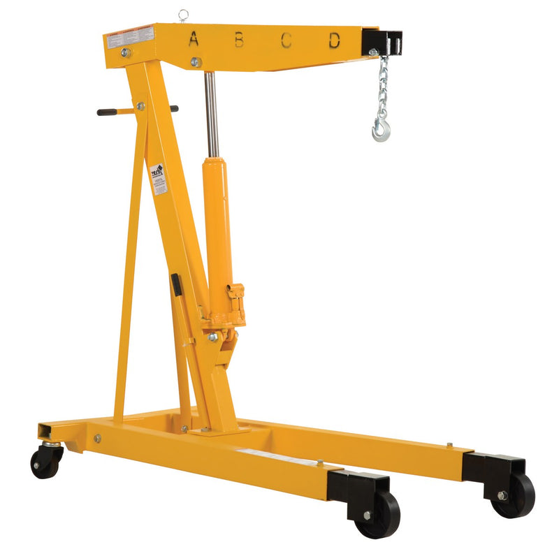 Vestil EHN-60-T Steel Shop Crane Engine Hoist with Telescopic Legs 6000 Lb. Capacity Yellow - view 1