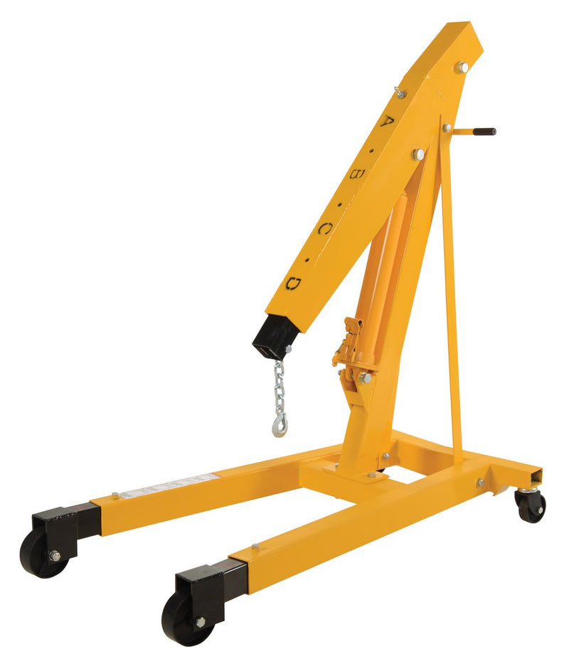 Vestil EHN-60-T Steel Shop Crane Engine Hoist with Telescopic Legs 6000 Lb. Capacity Yellow - view 2
