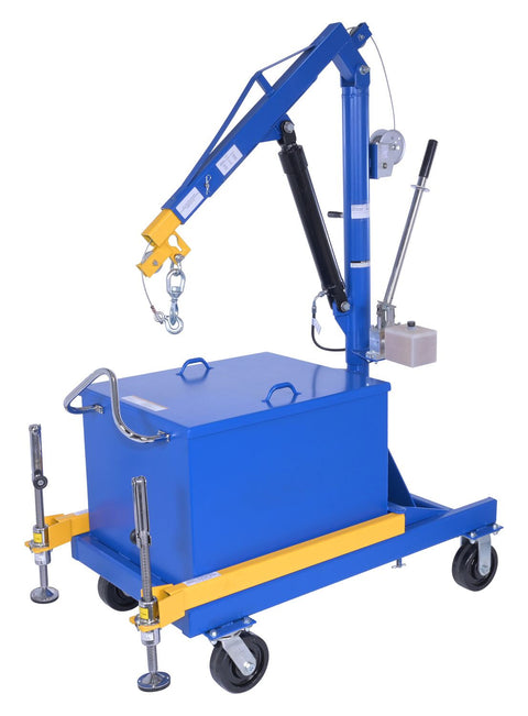 Vestil P-JIB-4 Steel Portable Cantilever Hoist 113-3/8 In. x 35-11/16 In. x 89 In. 4000 Lb. Capacity Blue - view 1