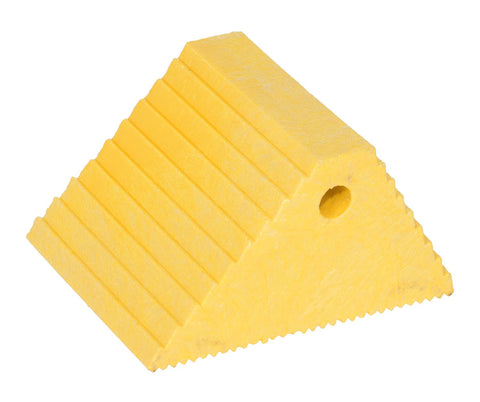 Vestil PWC-DS-YL Recycled Plastic Dual Slope Wheel Chock 10-11/16 In. x 9-1/4 In. x 6 In. Yellow - view 1