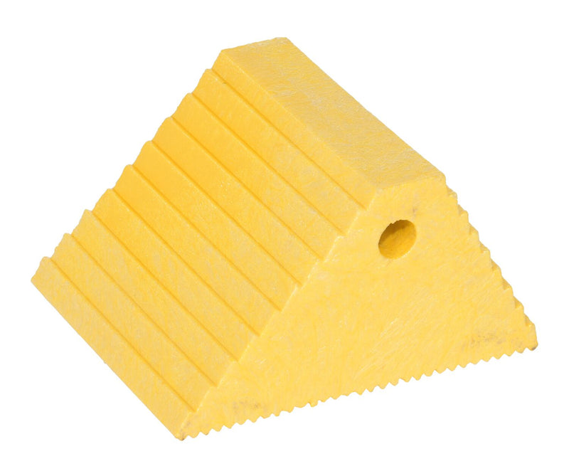 Vestil PWC-DS-YL Recycled Plastic Dual Slope Wheel Chock 10-11/16 In. x 9-1/4 In. x 6 In. Yellow - view 1