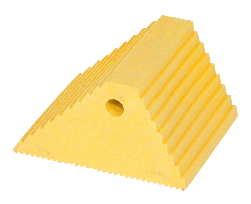 Vestil PWC-DS-YL Recycled Plastic Dual Slope Wheel Chock 10-11/16 In. x 9-1/4 In. x 6 In. Yellow - view 2