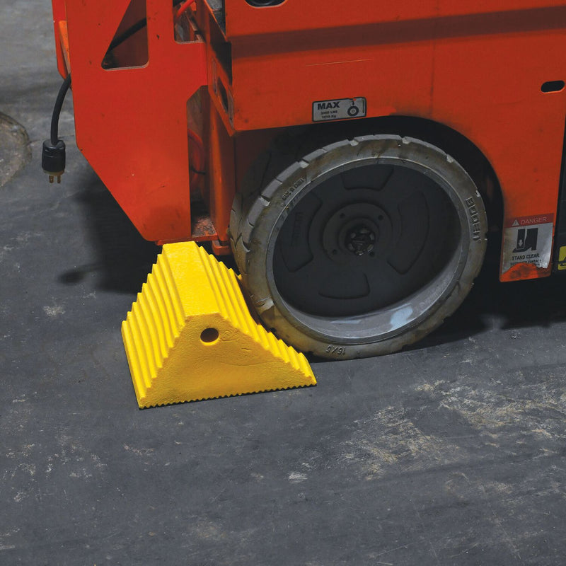 Vestil PWC-DS-YL Recycled Plastic Dual Slope Wheel Chock 10-11/16 In. x 9-1/4 In. x 6 In. Yellow - view 9