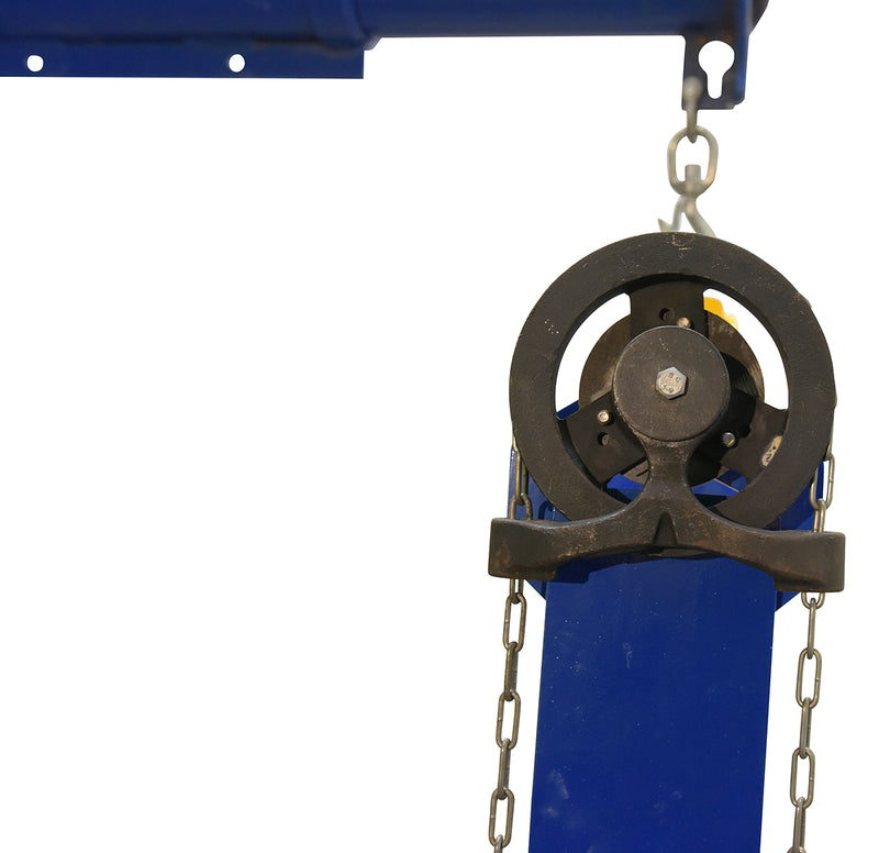 Vestil SBM-25-UBA-C Steel Adjustable Spreader Beam Upper Bail Adjustable Chain Driven 2,500 Lb. Capacity Blue / Yellow - view 6