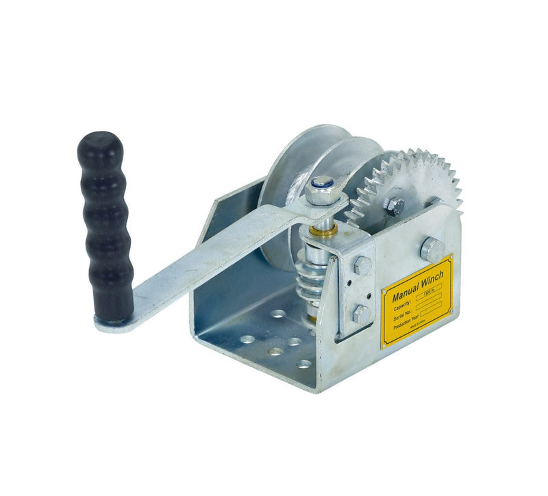 Vestil WALL-D Steel Double Wall Mounted Hand Winch 1500 Lb. Capacity Silver - view 2