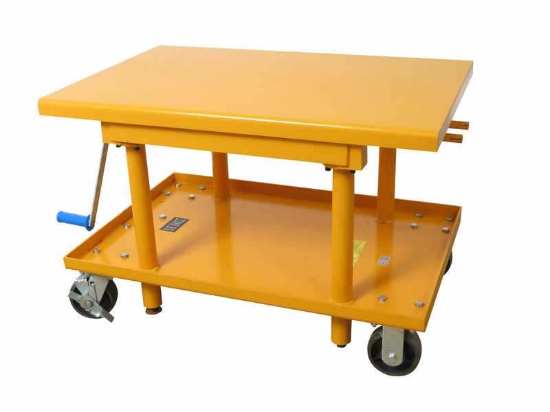 Wesco HCLT Precision Lift Table, 24" x 36" Platform, 42" Raised, 24" Lowered, Cast Iron Caster (HCLT-2436-CI) - view 3