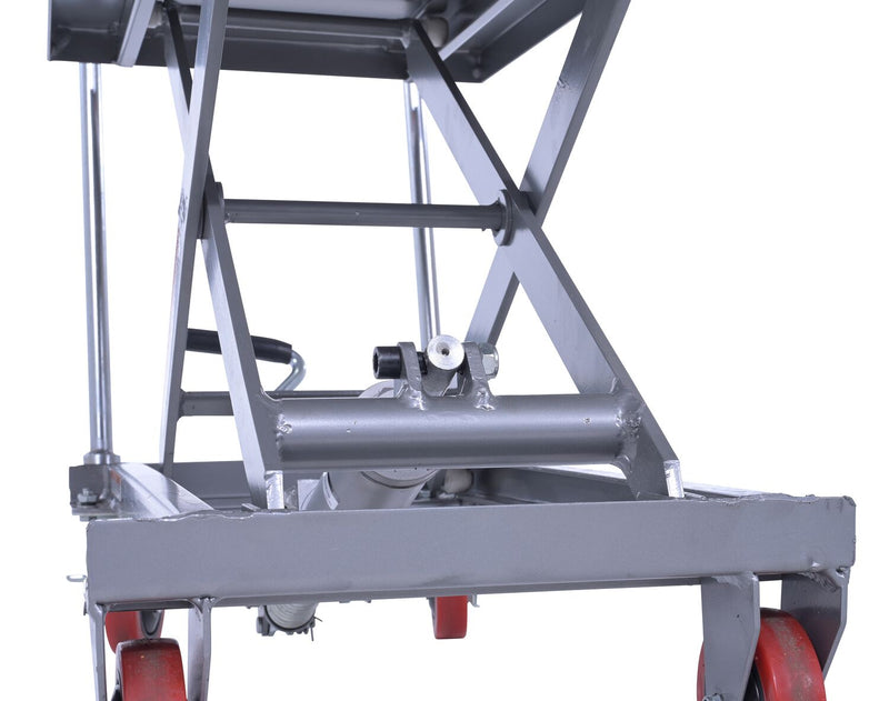 Vestil CART-200-ALUM Aluminum Hydraulic Elevating Cart with Foot Pump 15-3/4 In. x 27 In. 220 Lb. Capacity Silver - view 8