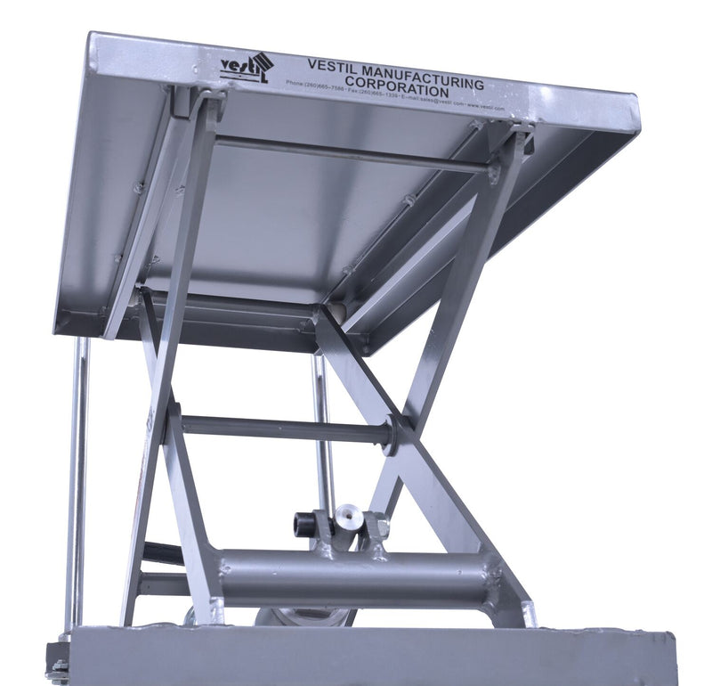 Vestil CART-200-ALUM Aluminum Hydraulic Elevating Cart with Foot Pump 15-3/4 In. x 27 In. 220 Lb. Capacity Silver - view 9