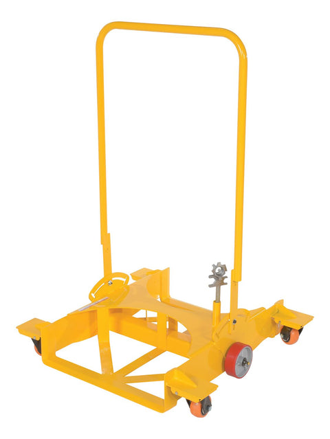 Vestil DRUM-X2-PU-LP Steel Low Profile Double Drum Dolly 50 In x 36 In x 50-1/2 In 2000 Lb. Capacity Yellow - view 1