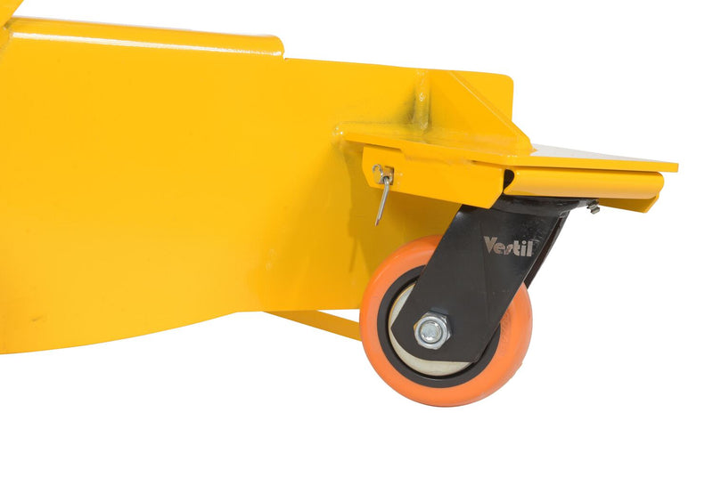 Vestil DRUM-X2-PU-LP Steel Low Profile Double Drum Dolly 50 In x 36 In x 50-1/2 In 2000 Lb. Capacity Yellow - view 7