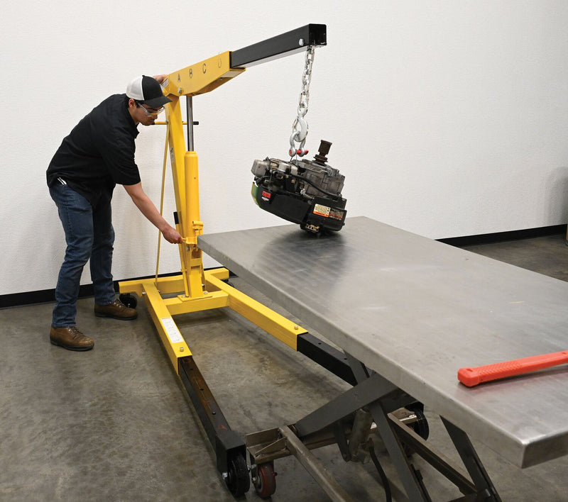 Vestil EHN-60-T Steel Shop Crane Engine Hoist with Telescopic Legs 6000 Lb. Capacity Yellow - view 8