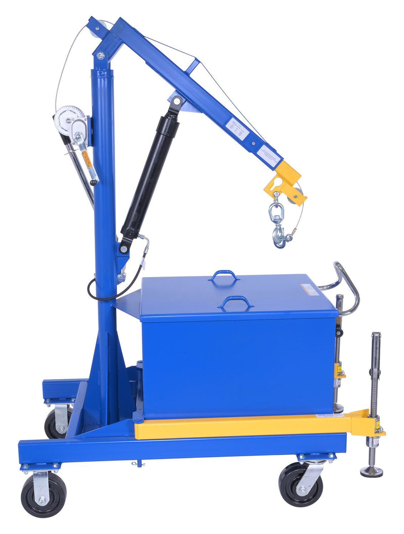 Vestil P-JIB-4 Steel Portable Cantilever Hoist 113-3/8 In. x 35-11/16 In. x 89 In. 4000 Lb. Capacity Blue - view 4