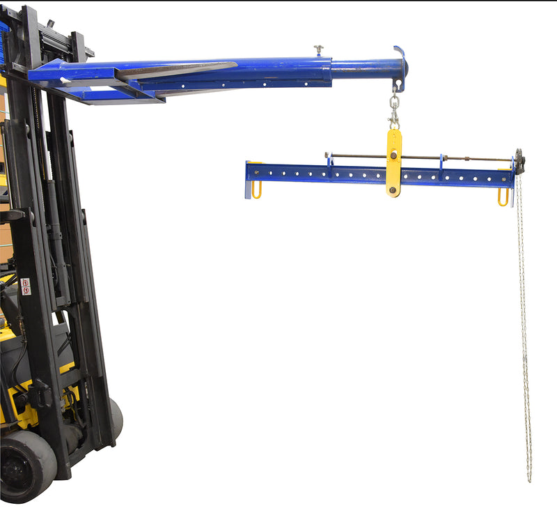 Vestil SBM-25-UBA-C Steel Adjustable Spreader Beam Upper Bail Adjustable Chain Driven 2,500 Lb. Capacity Blue / Yellow - view 3