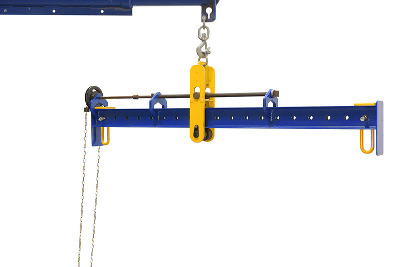 Vestil SBM-25-UBA-C Steel Adjustable Spreader Beam Upper Bail Adjustable Chain Driven 2,500 Lb. Capacity Blue / Yellow - view 4