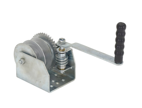 Vestil WALL-D Steel Double Wall Mounted Hand Winch 1500 Lb. Capacity Silver - view 1